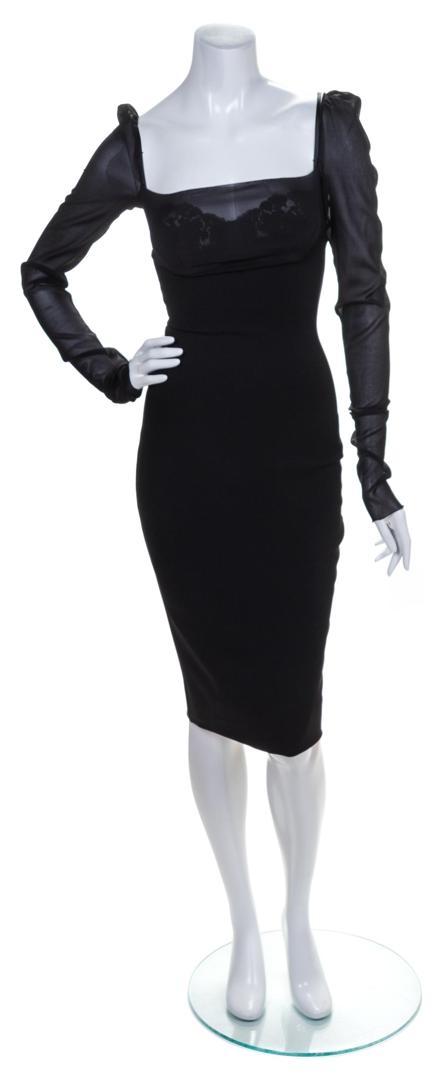 A Dolce & Gabbana Black Cocktail Dress, Size 42.