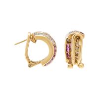 RUBY AND DIAMOND HUGGIE EARCLIPS