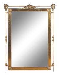 A Neoclassical Style Brass Mirror