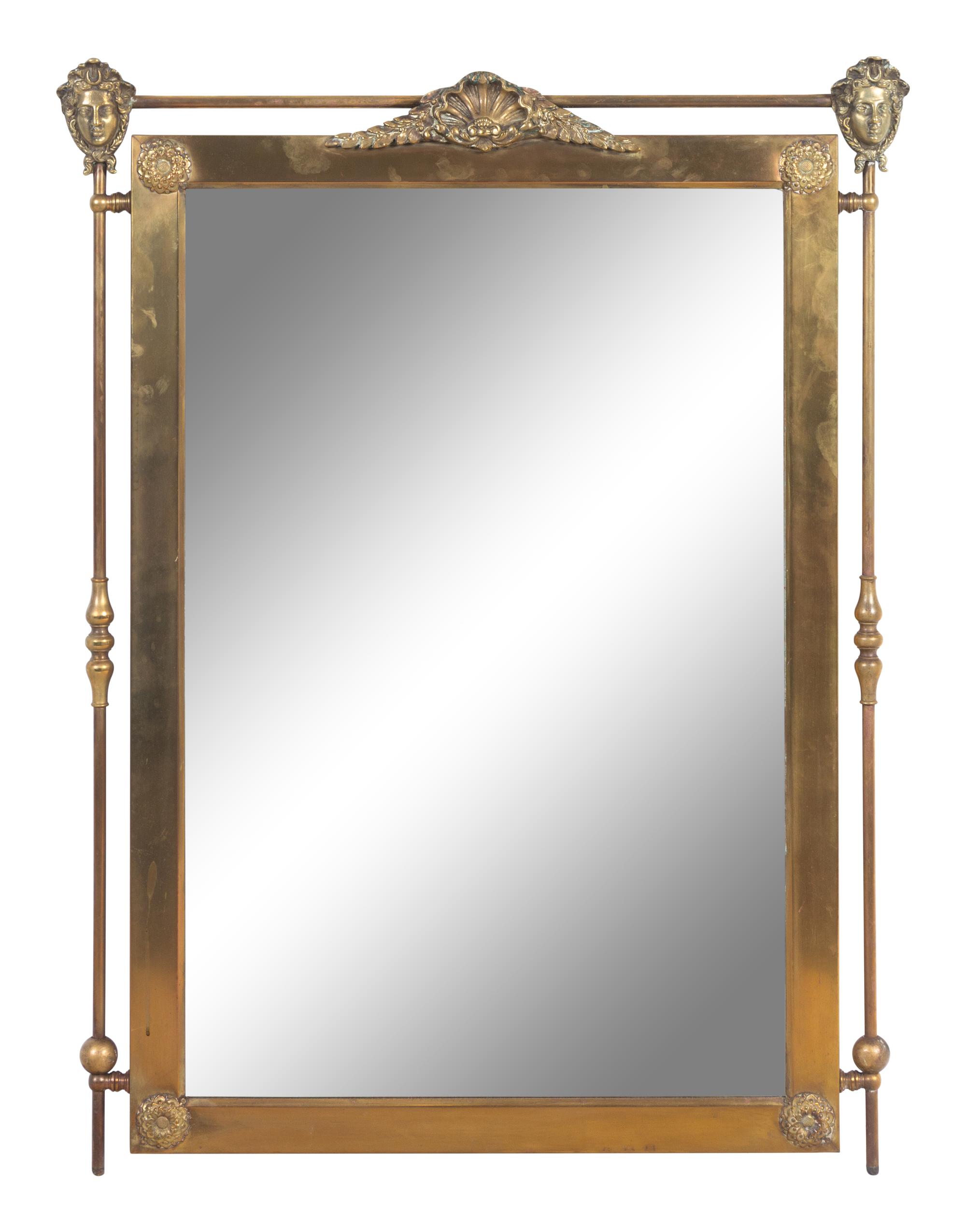 A Neoclassical Style Brass Mirror