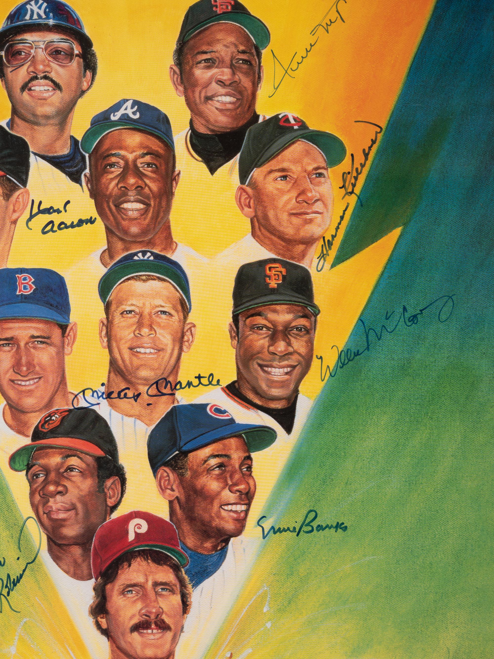 A 500 Home Run Club Signed Autograph Ron Lewis Print (Beckett Authentication Services Letter BAS Certified)