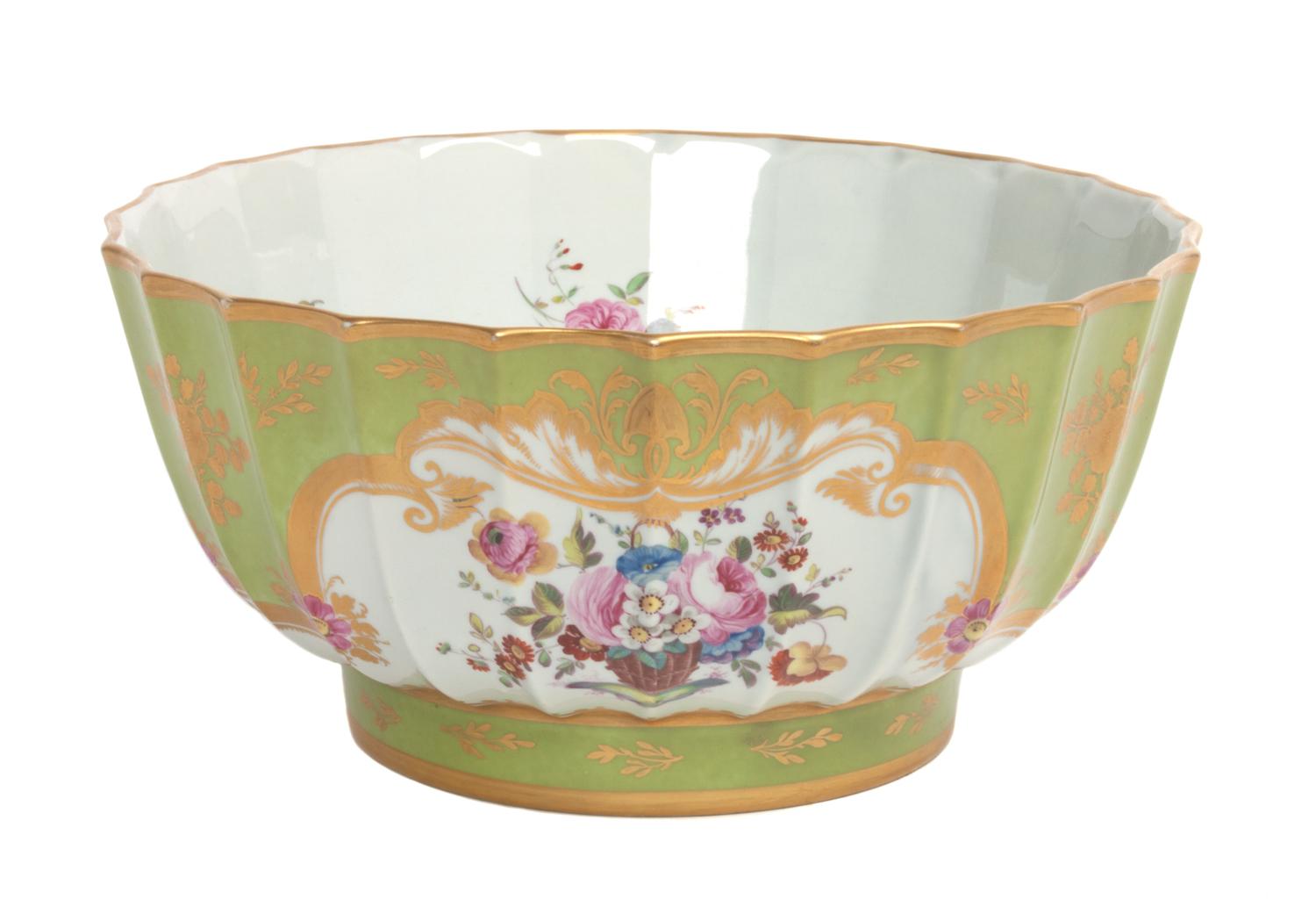 An English Porcelain Center Bowl Diameter 11 1/2 inches. — Rockingham, Brameld, 19TH CENTURY