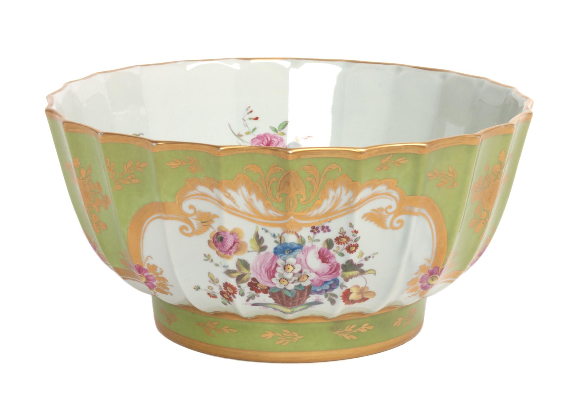 An English Porcelain Center Bowl Diameter 11 1/2 inches. — Rockingham, Brameld, 19TH CENTURY