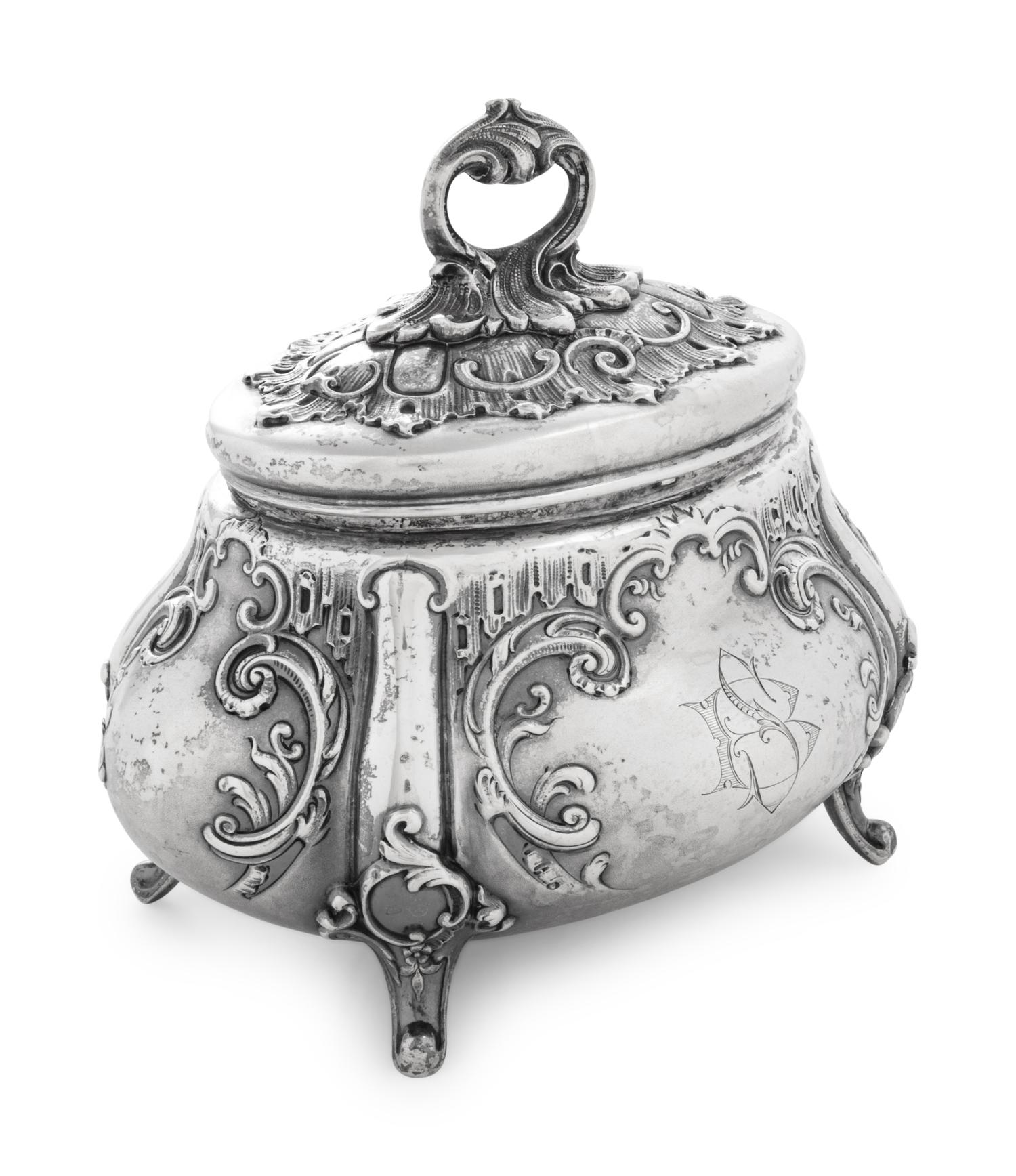 A German Silver Tea Caddy