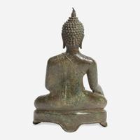 A Thai bronze seated Buddha 16th Century