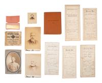 [CIVIL WAR]. Small archive associated with Lt. Col. William M. Vogelson (1831-1892), 27th Ohio Infantry and U.S. Commissary Dept., including a hand-drawn map of frontier stations and a report on "Inspection in the District of Nebraska."