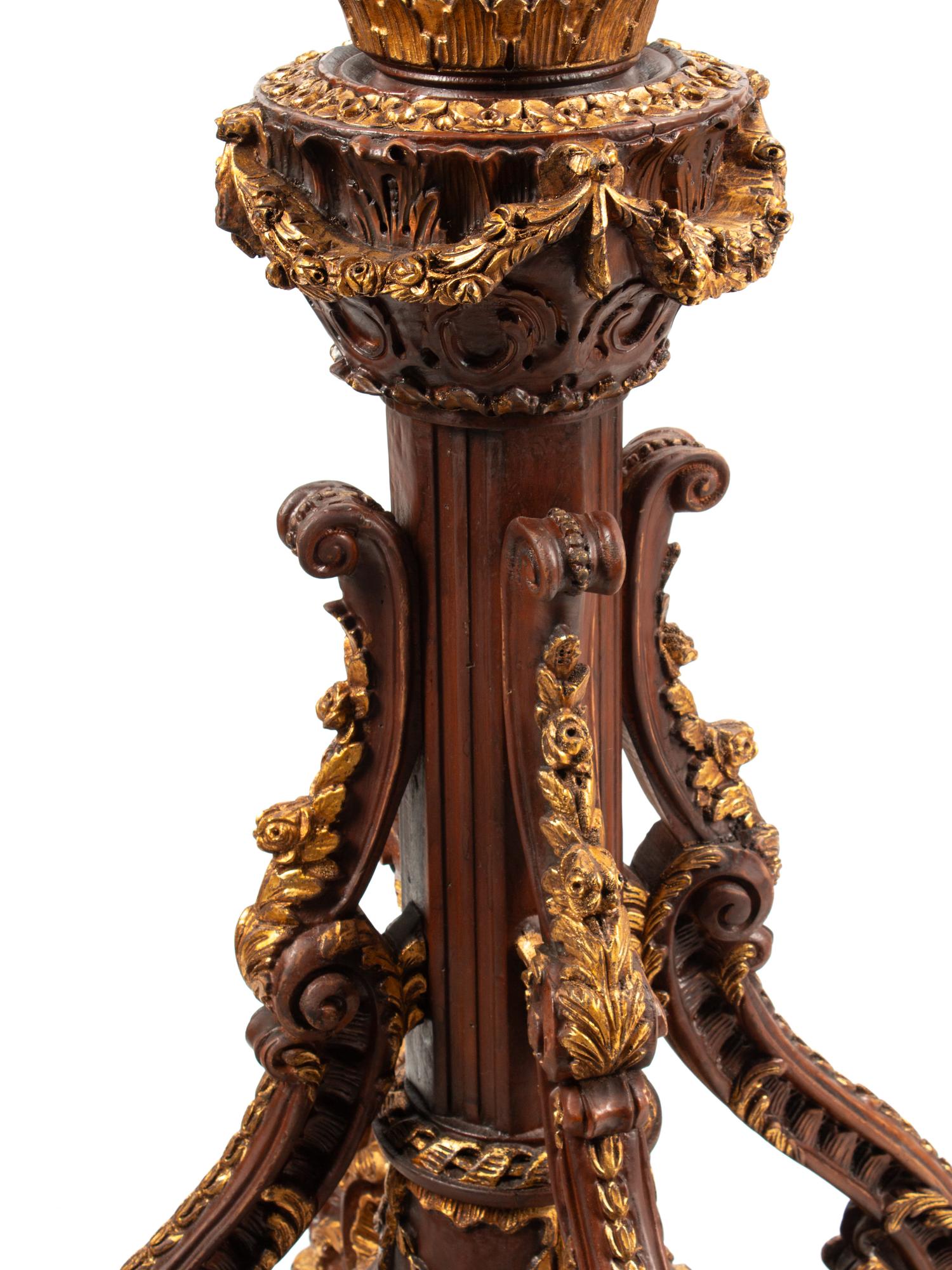 A Pair of Large Venetian Painted and Parcel Gilt Gondola Lanterns