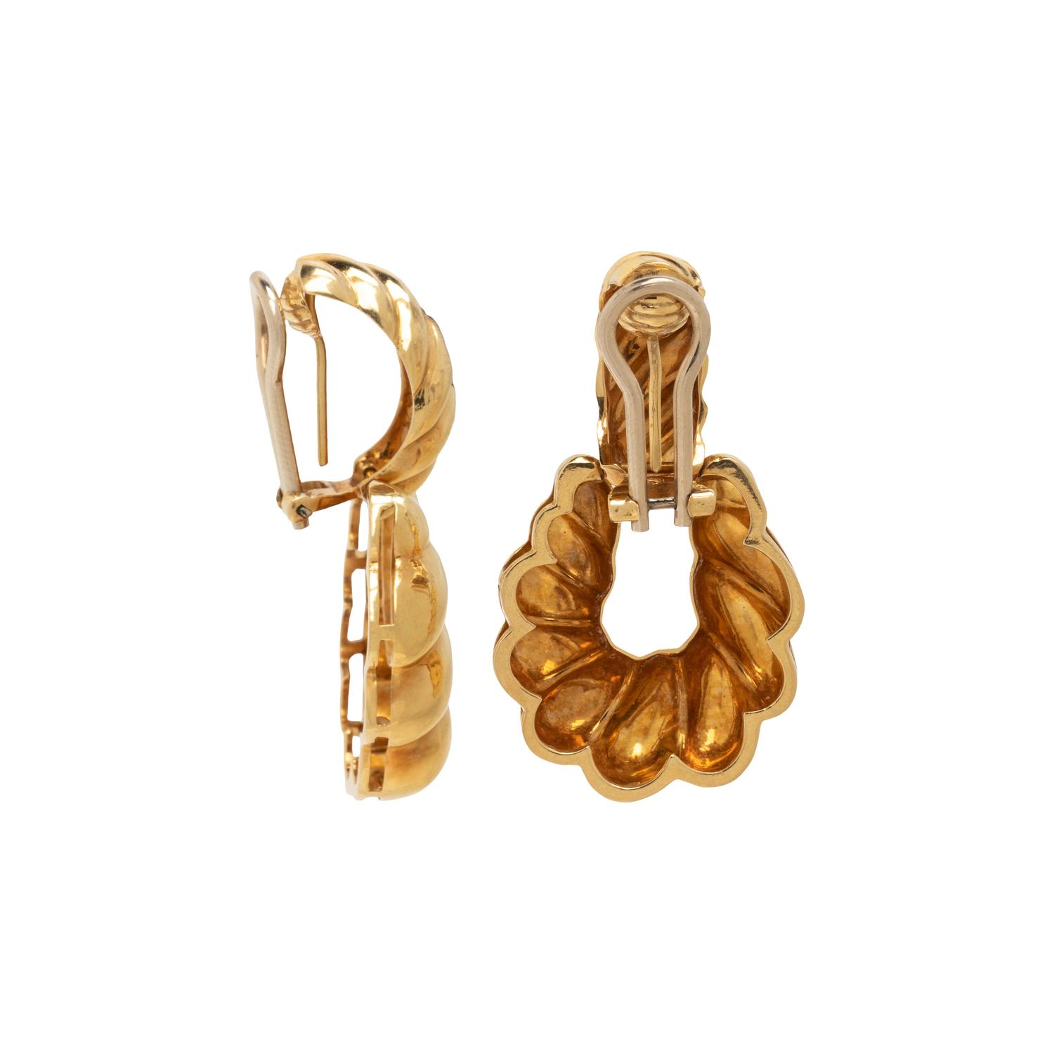 YELLOW GOLD CLIP EARRINGS