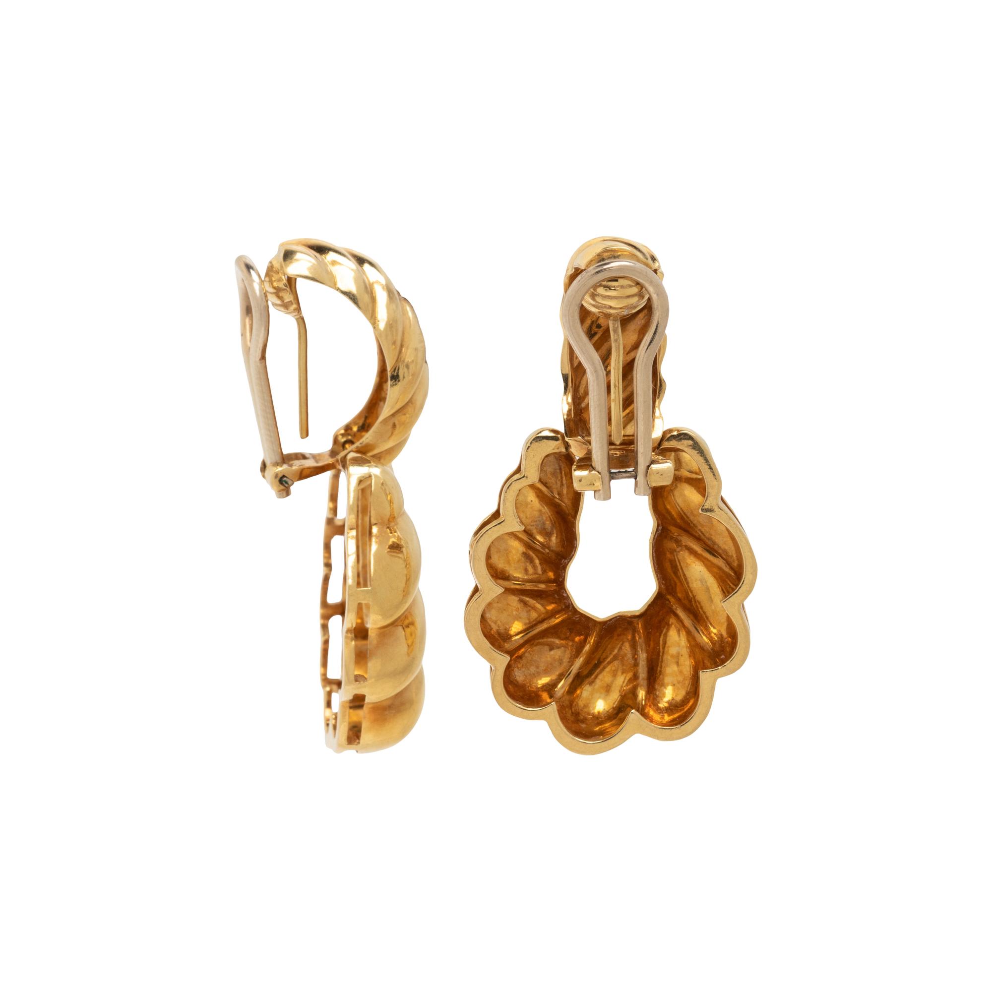 YELLOW GOLD CLIP EARRINGS