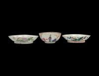 Three Chinese Famille Rose Porcelain Bowls