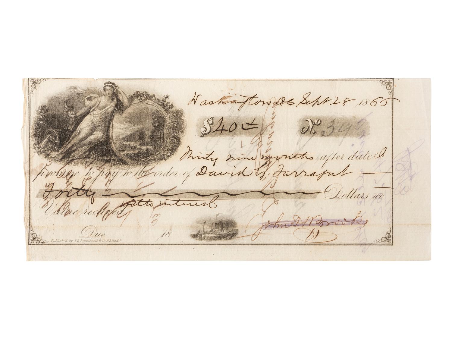 [CIVIL WAR]. Autographs from Civil War soldiers incl. Generals SHERMAN, MCCLELLAN, and BUTLER.