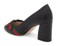 Gucci Black Leather Sylvie Bow Shoes, Unworn