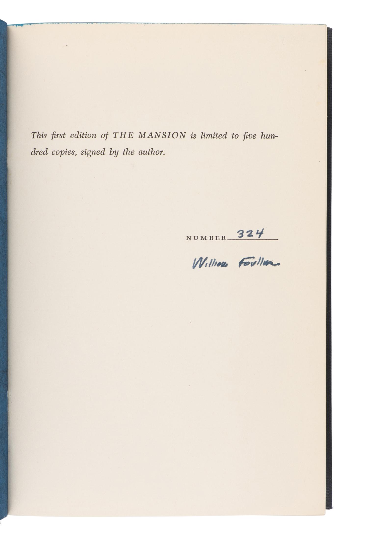 FAULKNER, William (1897-1962). [The Snopes trilogy]. The Hamlet . 1940. -- The Town . 1957. -- The Mansion . 1959. New York: Random House.