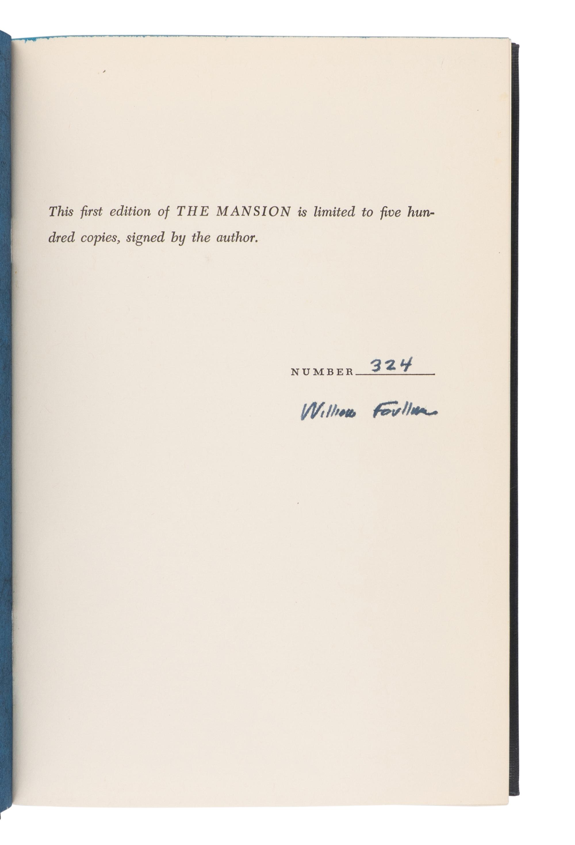 FAULKNER, William (1897-1962). [The Snopes trilogy]. The Hamlet . 1940. -- The Town . 1957. -- The Mansion . 1959. New York: Random House.
