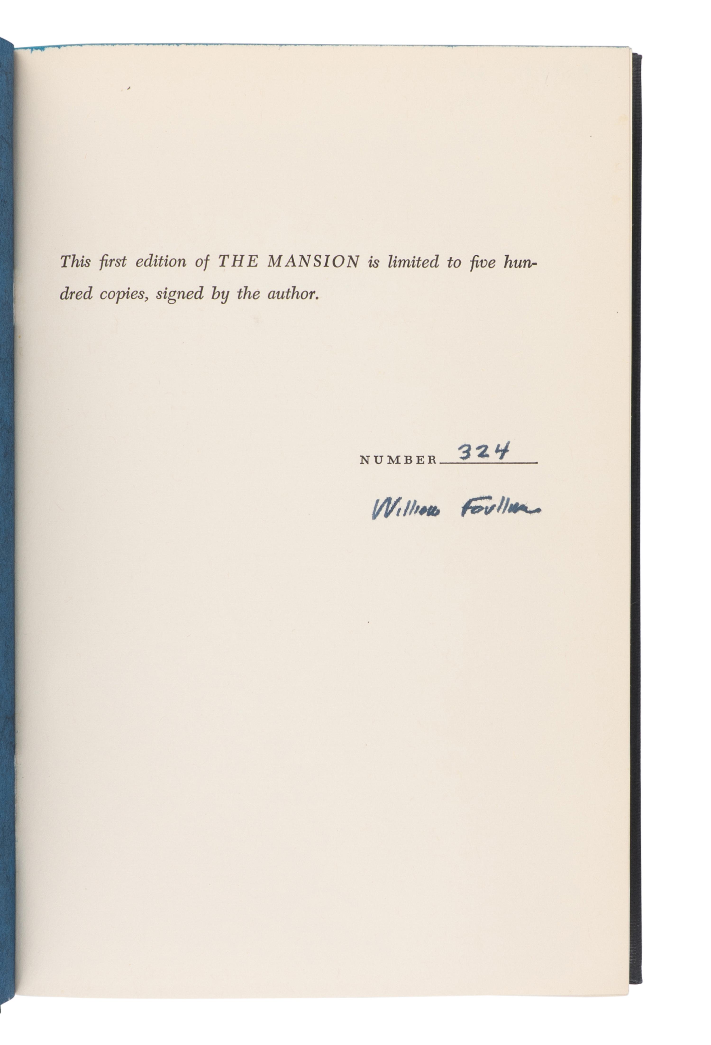 FAULKNER, William (1897-1962). [The Snopes trilogy]. The Hamlet . 1940. -- The Town . 1957. -- The Mansion . 1959. New York: Random House.