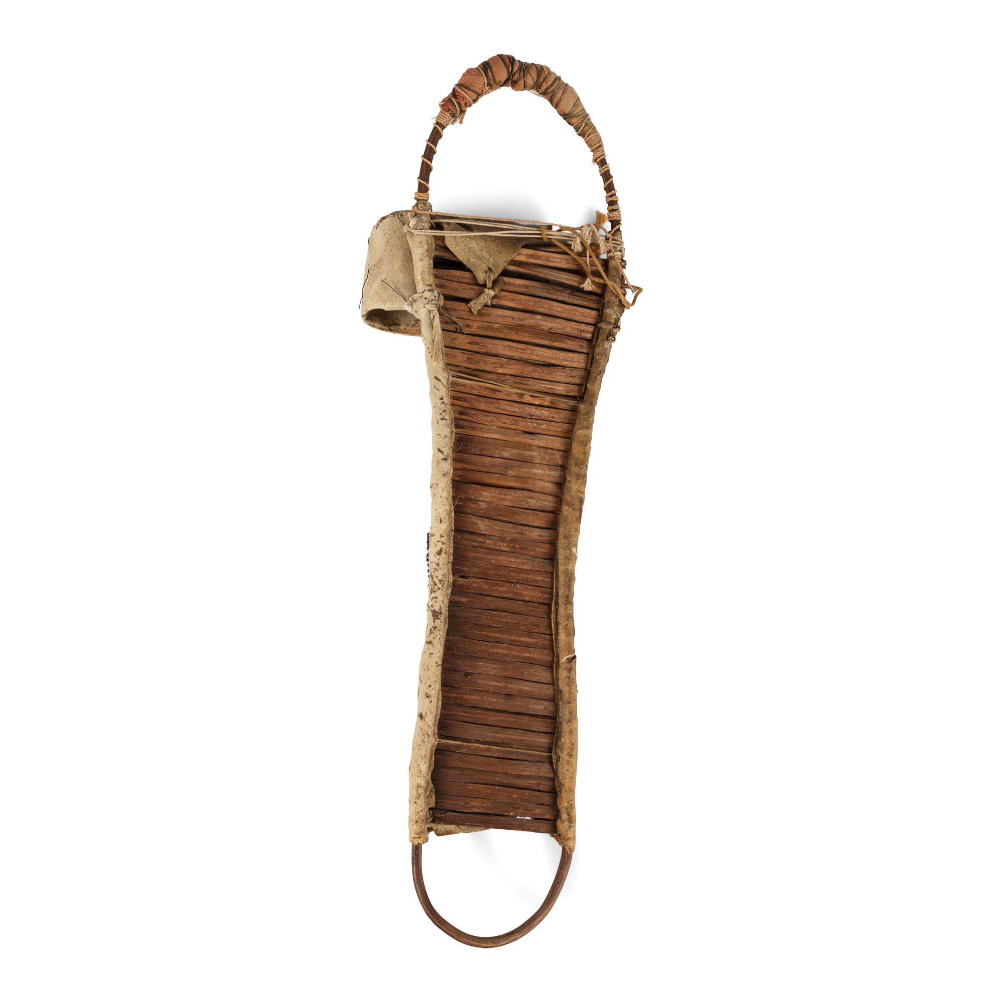 Apache Beaded Hide Doll Cradle, with Doll