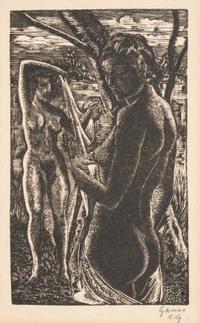 Emil Ganso, (German-American, 1895-1941), A group of three works: Sisters, Female Nude Before a Mirror, and The Bathers