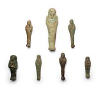 Seven Egyptian Faience Ushabtis