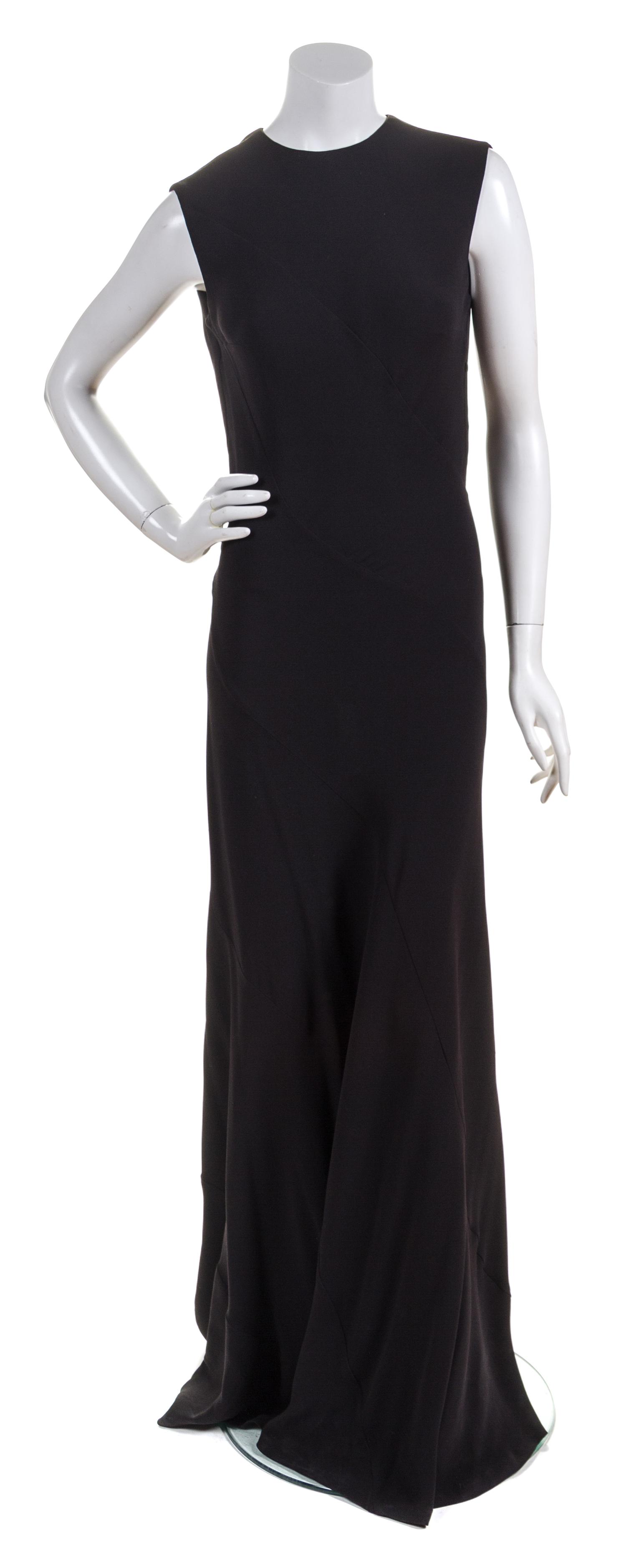 A Theyskens Black Silk Gown, Size 42.