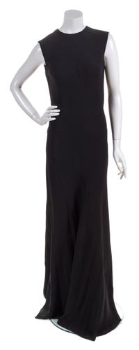 A Theyskens Black Silk Gown, Size 42.