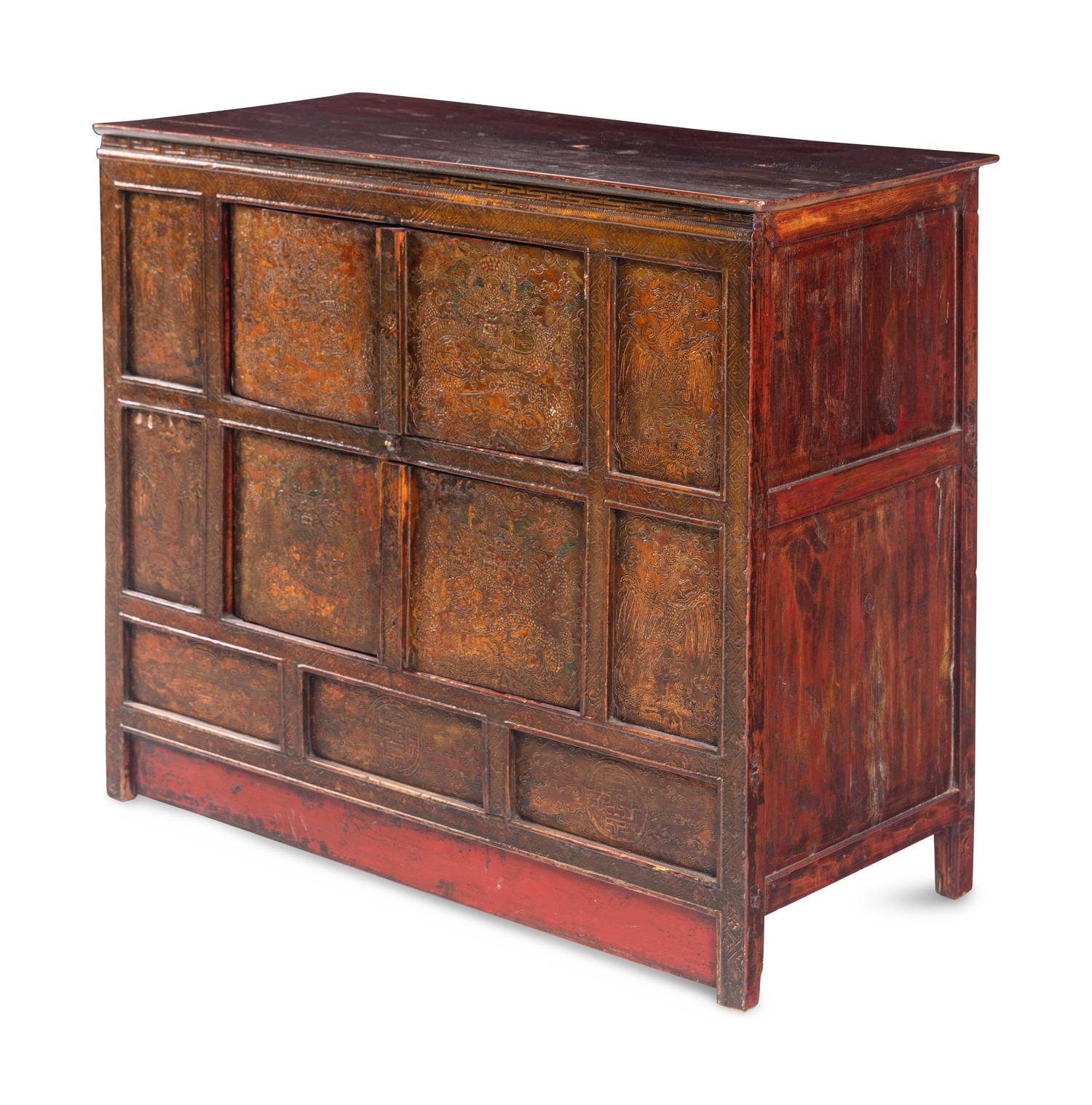 A Tibetan Polychrome Cabinet