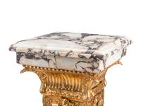 A Pair of Louis XVI Style Gilt Bronze Mounted Marble Pedestals