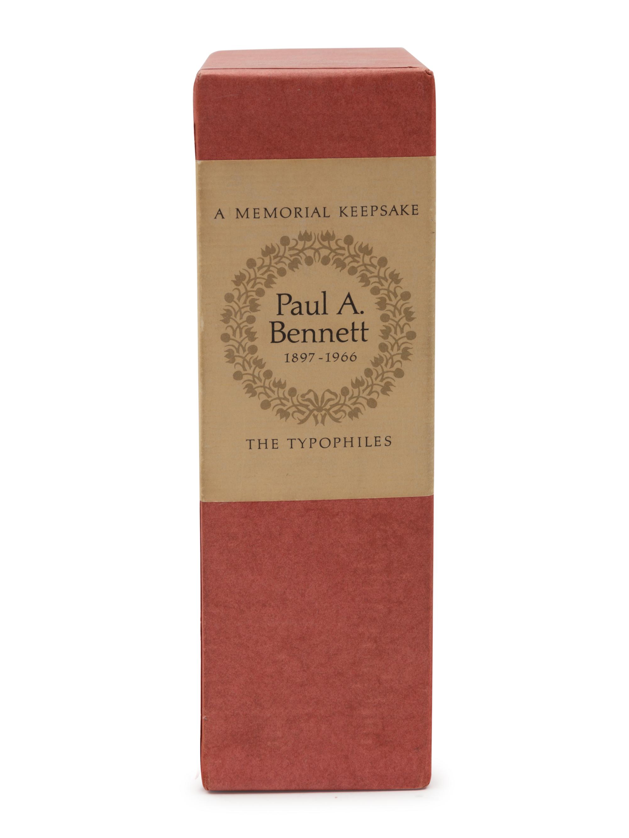 [BENNETT, Paul A. (1897-1966)]. A Memorial Keepsake. N.p.: The Typophiles, n.d.
