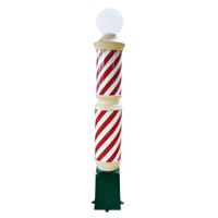 A Metal and Glass Barber Pole 12" W x 12" D x 89" H — United States, Early 20th Century