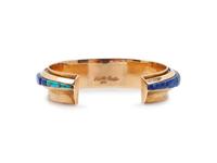 14k Gold, Turquoise, and Lapis Inlay Cuff Bracelet