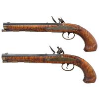 Pair of Contemporary .45 Caliber Flintlock Pistols by L.D. Norris