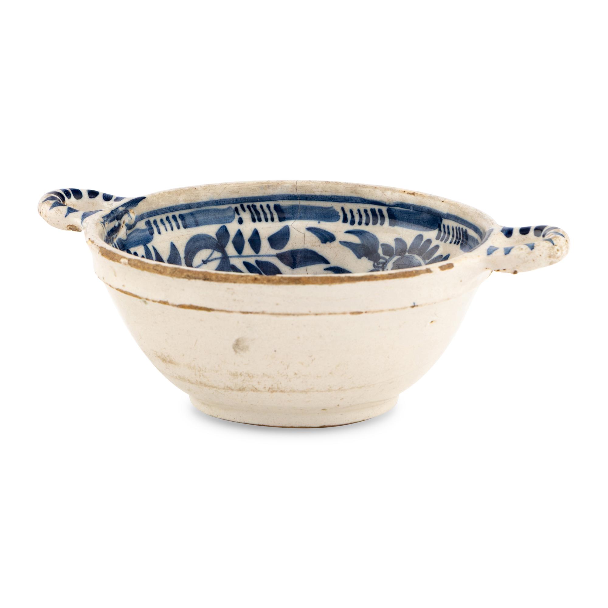 A Dutch Delft Porringer