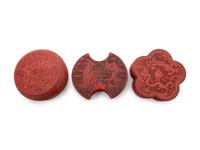 Three Large Chinese Carved Red Lacquer Covered Boxes