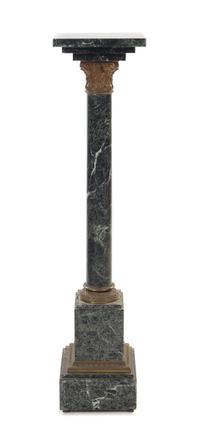A Continental Bronze Mounted Marble Pedestal, Height 42 1/4 inches.