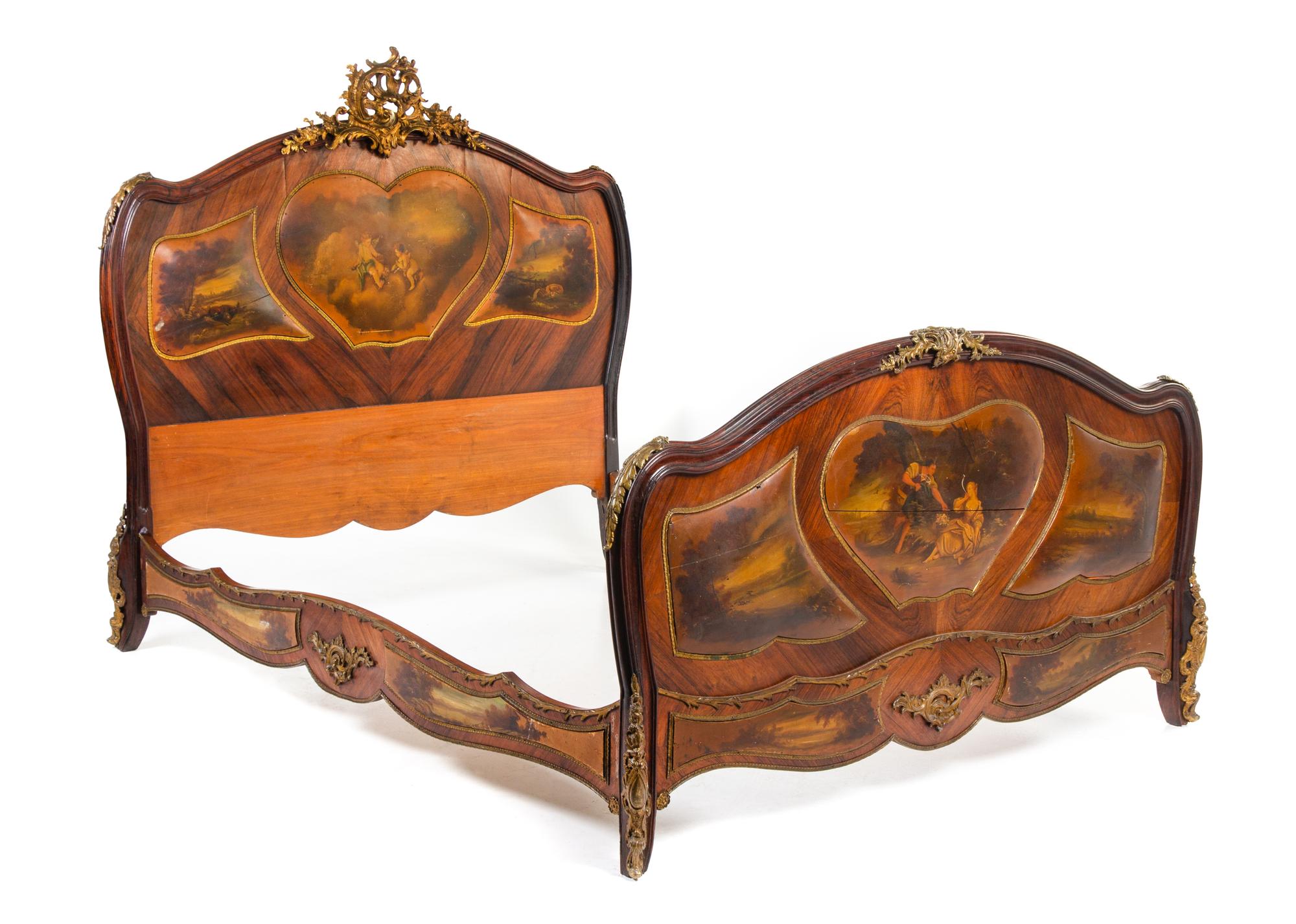 A Louis XV Style Vernis Martin Bed Height of headboard 56 1/2 inches. — 20TH CENTURY