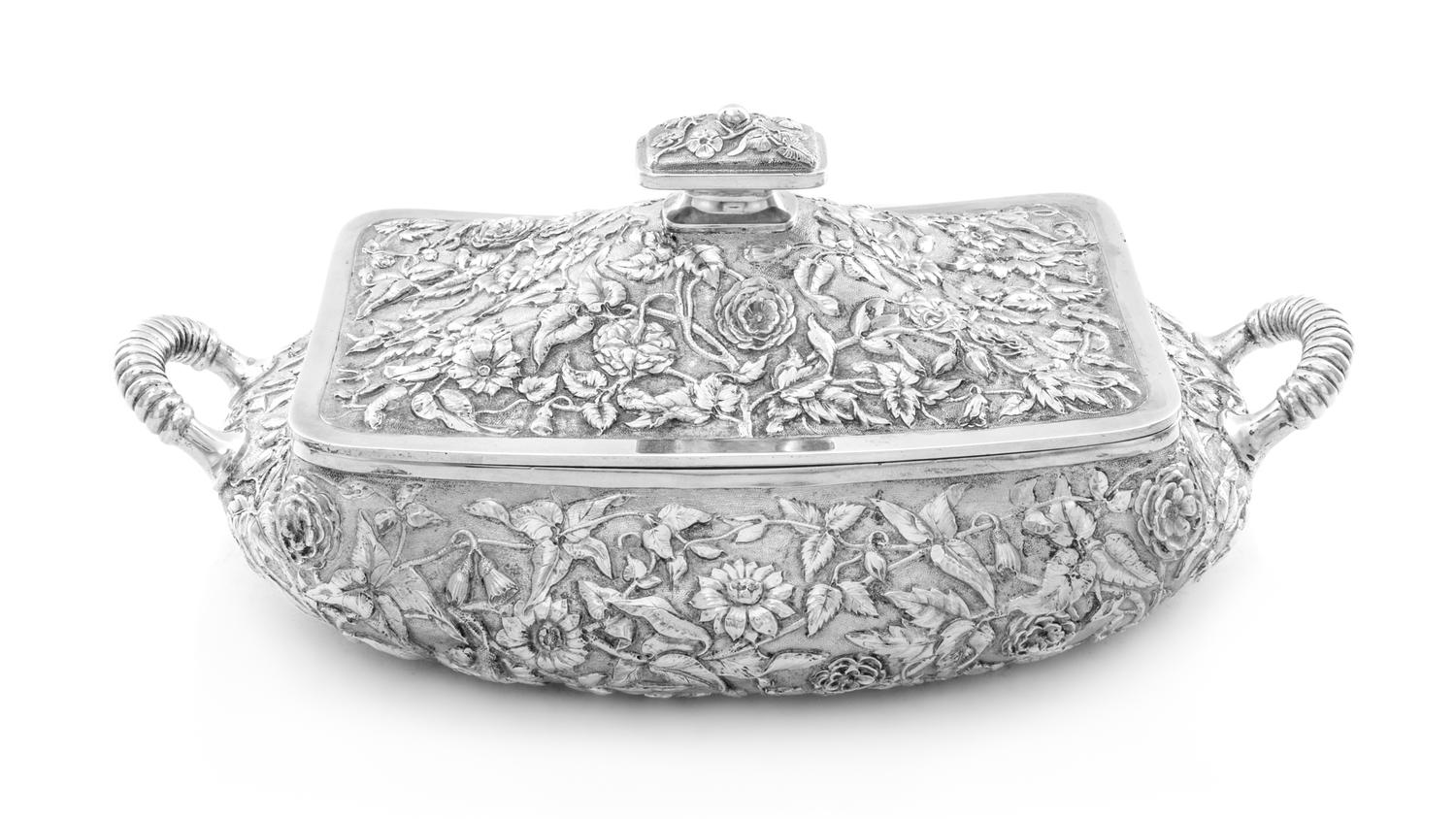 An American Silver Covered Vegetable Server