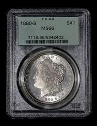 A United States 1880-S Morgan Silver $1 Coin — PCGS graded MS66