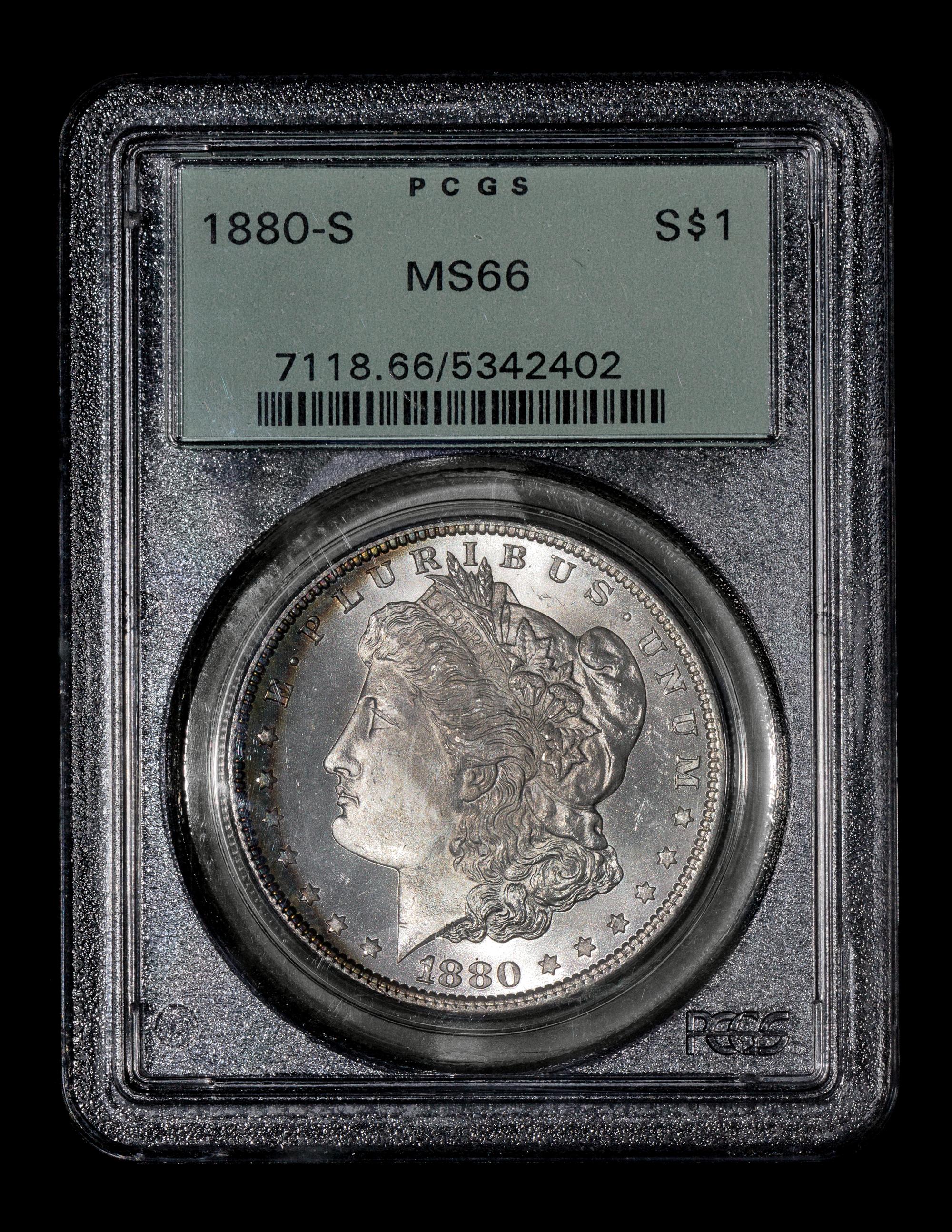 A United States 1880-S Morgan Silver $1 Coin — PCGS graded MS66