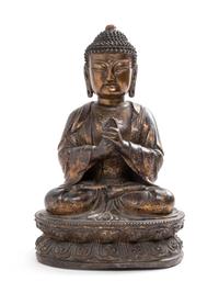 A Chinese Bronze Seated Buddha