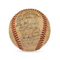 A 1951 Philadelphia Athletics Team Signed Autograph Baseball Featuring Connie Mack and Chief Bender (PSA Letter of Authenticity)