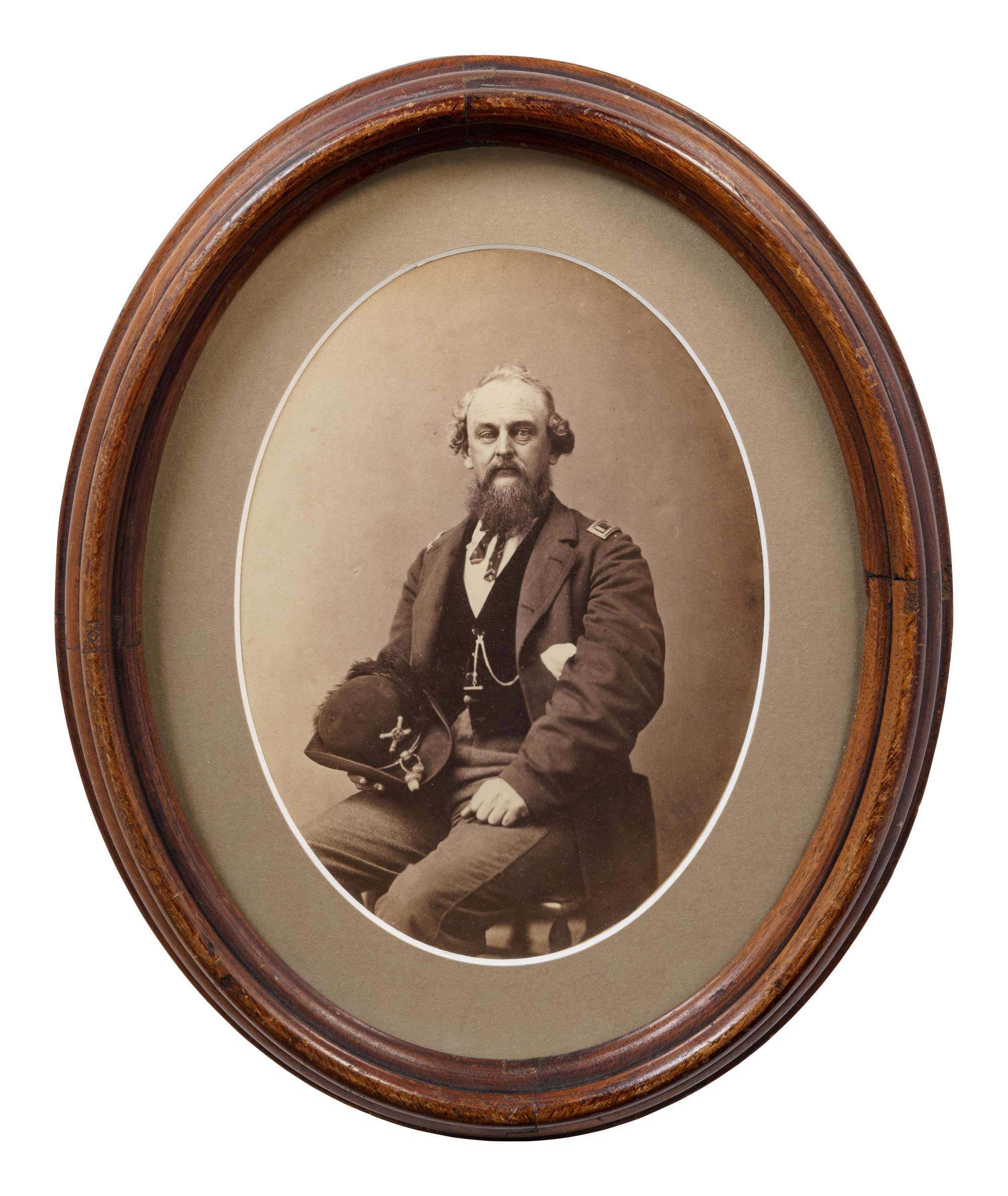 A Framed Albumen Photograph of Captain Emil Sturmfels, 13th NY Light Artillery