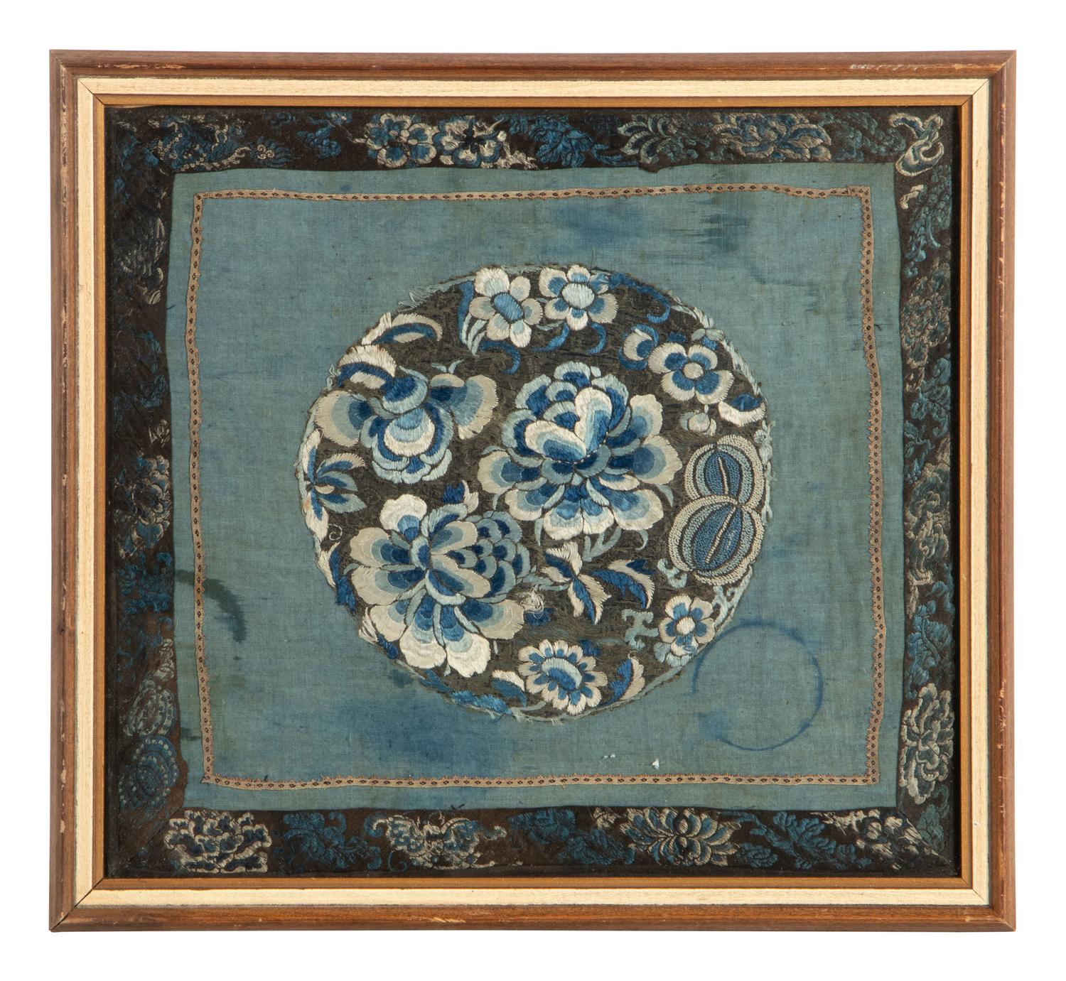 Three Chinese Embroidered Silk Panels