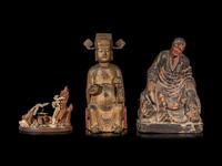 Three Asian Carved Wood Articles