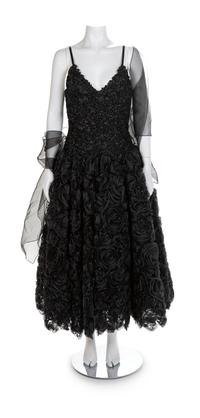 Isaac Mizrahi Black Ribbon Dress, 1980-90s Size label: 10