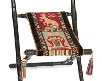 A Pair of Napoleon III Ebonized Folding Chairs with Needlepoint Seats