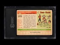 A 1955 Topps Sandy Koufax Rookie Baseball Card No. 123 (SGC 1)