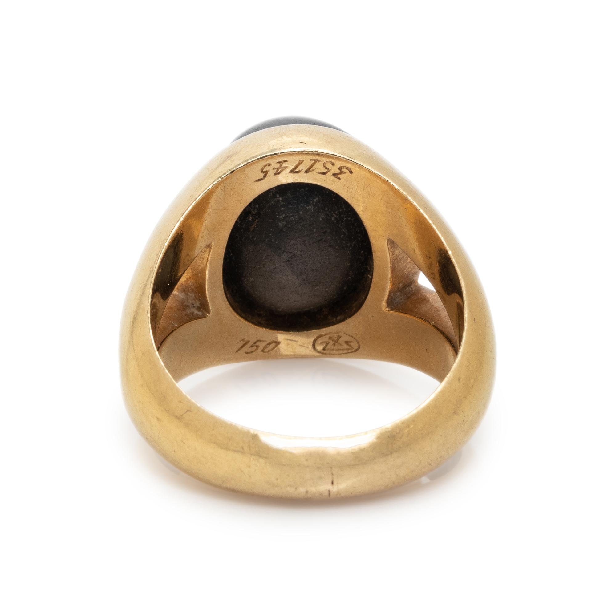GÜBELIN, BLACK STAR SAPPHIRE RING