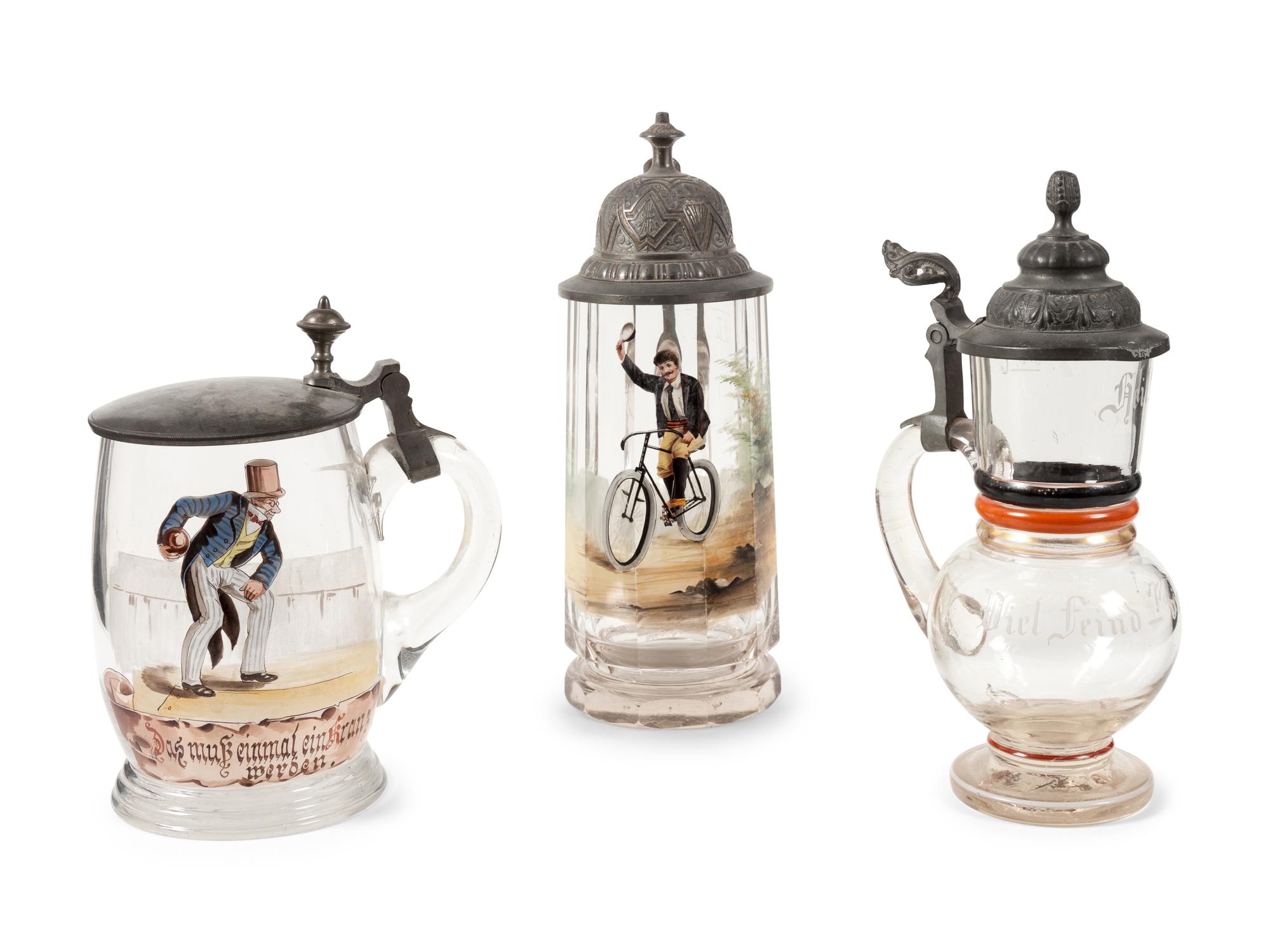 A Collection of Steins and a Large Pitcher