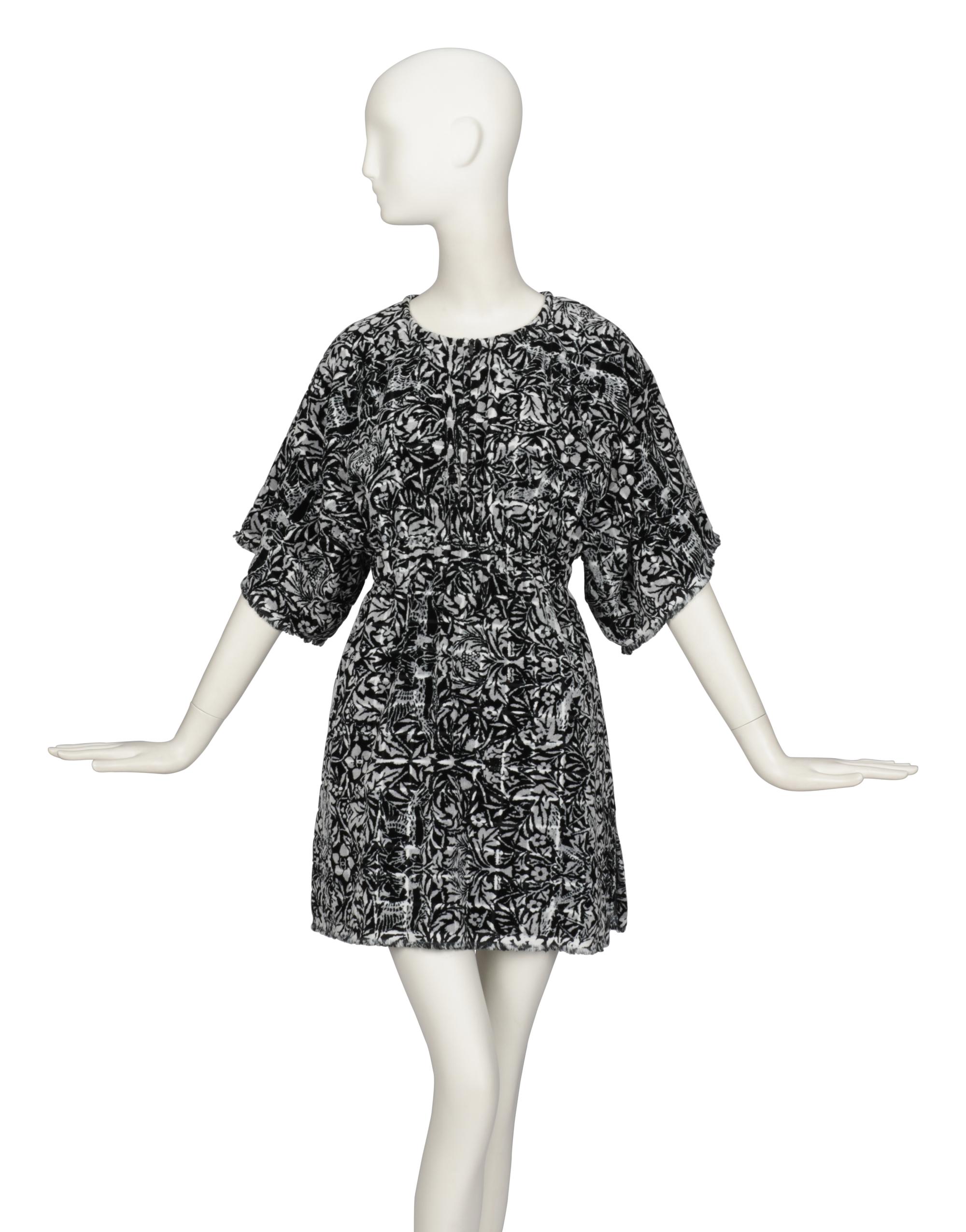 CHANEL, PRINTED TERRY MINI DRESS