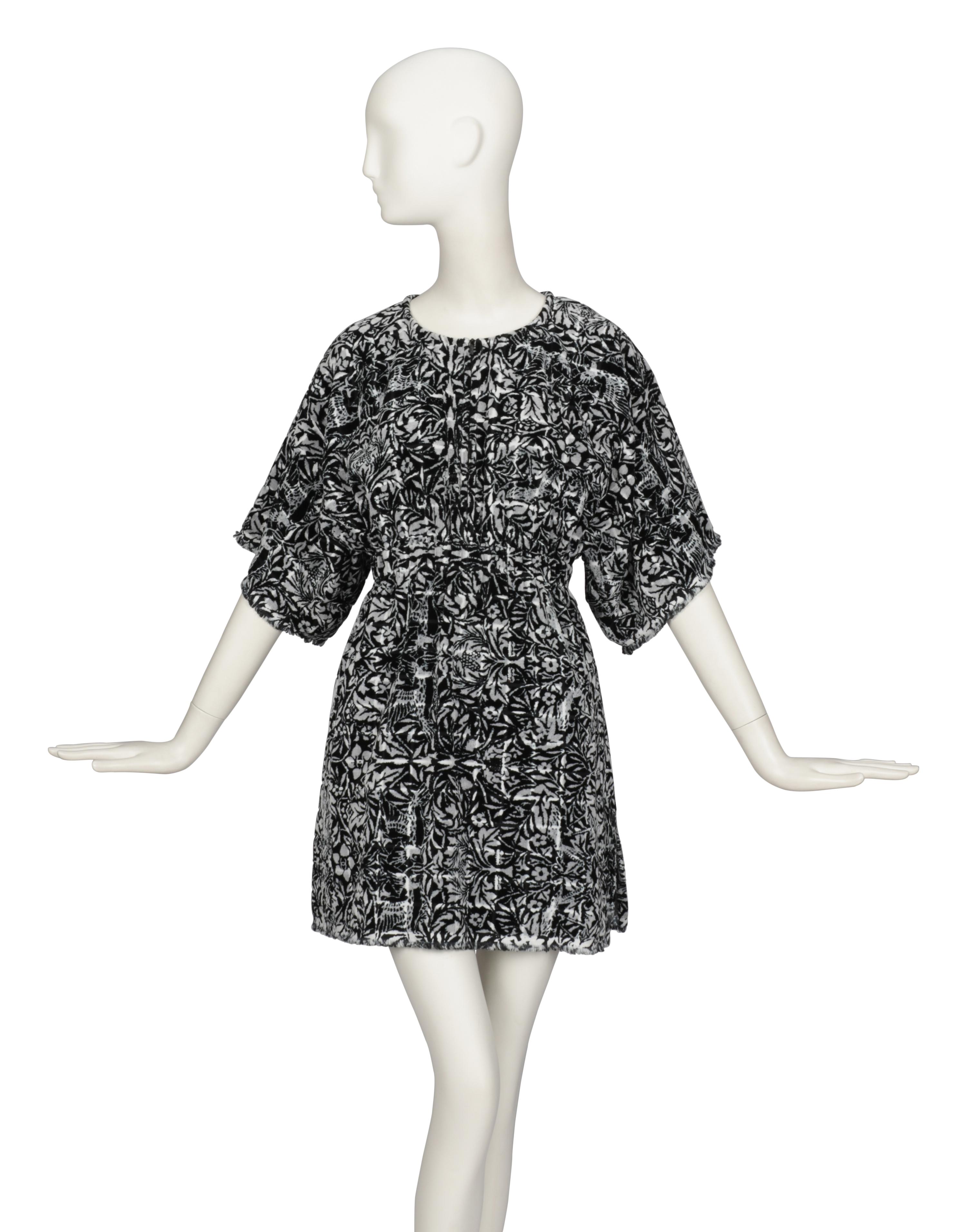 CHANEL, PRINTED TERRY MINI DRESS