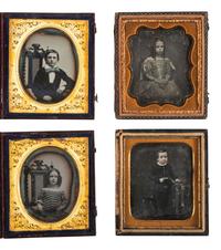 [EARLY PHOTOGRAPHY]. A group of 16 daguerreotype portraits of children, including: